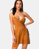 Immagine di Furiosa Wrap Dress in raso oro Cheetah