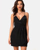 Immagine di Furiosa Wrap Dress in raso nero ghepardo