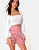 Immagine di Gaelle Mini Skirt in Ditsy Butterfly Pesca e Rosso
