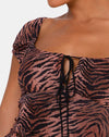 Maglia tigrata nera e marrone