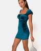 Immagine di Gala Bodycon Dress in velluto verde acqua