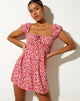Immagine di Galova Mini Dress in Ditsy Butterfly Pesca e Rosso