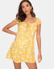 Immagine di Gaval Mini Dress in Rose Bunch Yellow