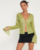 immagine di Gedza Button Top in Drape Sequin Verde Lime