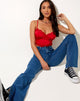 Immagine di Gemlou Cami Top in satin rosso