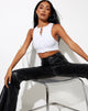 Immagine di Gilly Crop Top a coste bianco