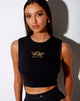 Immagine di Gimon Crop Top in Rib Black Angelo Embro