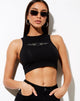 Immagine di Gimon Crop Top in Nero Cuore Argento Hotfix