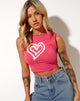 Immagine di Gimon Crop Top in Rosa Caldo Cuore