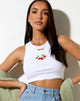 Immagine di Givas Crop Top in bianco Embro Fragola