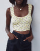 Immagine di Gladis Gilet Crop Top in fiore selvatico Lemon Drop
