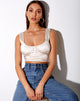 Immagine di Gladis Gilet Crop Top in raso champagne