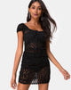 Immagine di Guenetta Mini Dress in rete nera animalier