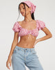 immagine di Haenji Crop Top in Apple Check Blush Red