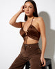Immagine di Halpi Crop Top in satin Rich Brown