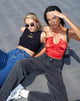 Immagine di Haltri Crop Top in raso rosso