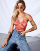 Immagine di Haltri Crop Top in Satin Coral