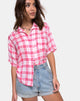 Immagine di Camicia hawaiana a quadri Picnic Rosa