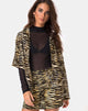 Immagine della camicia hawaiana con zip Zebra Brown