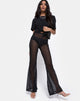 Immagine di Herlom: pantalone svasato a rete nero