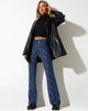 immagine dei pantaloni Herly Flare in blu giardino fiorito