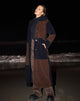 Immagine di Humus Teddy Coat in cioccolato e nero a pannelli