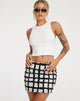 immagine di Ima Mini Skirt in Mono Painted Check Nero