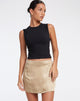immagine di Ima Mini Skirt in raso oro oliva