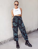 Immagine di Basta Jogger in Dragon Flower Nero e Menta