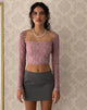 immagine di Kalisha - Top a maniche lunghe in rosa primaverile - Dusty Pink