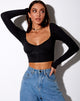 Immagine di Inalo Crop Top a costine nero