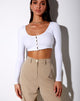 Immagine di Ineke Crop Top a coste bianco