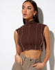 Immagine di Ivy Vest Top in mogano profondo con cuciture marrone chiaro