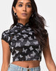 Immagine di Jakina Crop Top in nero Butterfly Flock