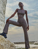 Immagine di Herly: pantalone svasato con fodera in Mini Check Cioccolato