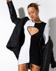 immagine di Jusely Mini Dress in crepe bianco e nero
