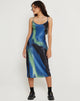 immagine di Juvina Midi Dress in Satin Watercolour Navy