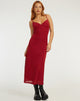 immagine di Kalana Maxi Dress in maglia rossa flock