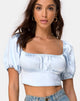 Immagine di Kalua Crop Top in raso blu polvere