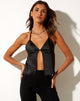 Top cami Kamara in PU nero