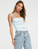 immagine di Kanaya Top in satin blu ghiaccio