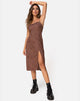 Immagine di Kaoya Midi Dress in raso rosa cioccolato