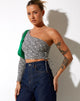 Immagine di Karine Crop Top in Optic Square Bianco e Nero