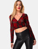 Immagine di Kayak Wrap Top in romantico flock di rose rosse