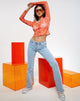 Immagine di Motel X Barbara Kristoffersen Kelly Shirt in 70s Ripple Tangerine