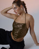 immagine di Ketida Crop Top in Drape Sequin Copper