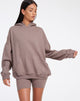 immagine della felpa con cappuccio oversize in pile Antler