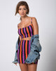 Immagine di Kimmy Gonna Bodycon a righe viola e arancione