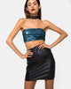Immagine di Kimmy Gonna Bodycon in Pu Nero Opaco