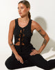 immagine di Kinara Top in maglia a righe nera